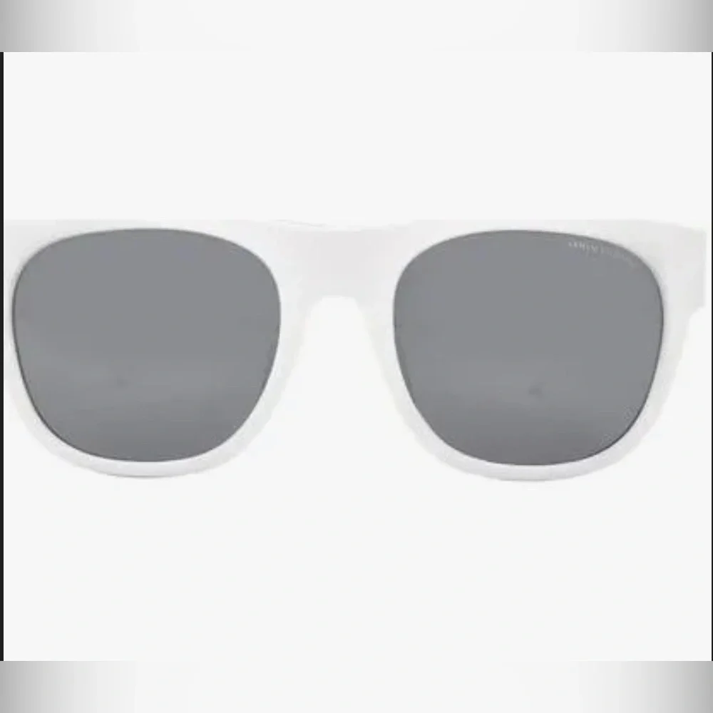 Armani Exchange Man Matte White Frame Grey Mirror Silver Lenses Sunglasses new‎